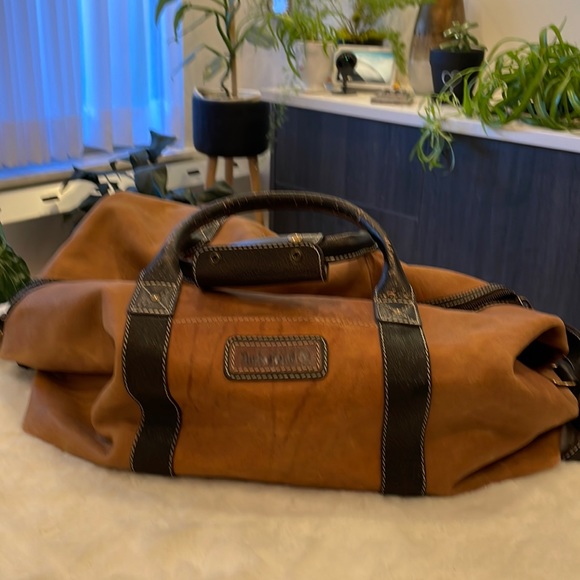 Timberland Other - Timberland Genuine Leather Duffle, brown with dark brown handles & strap